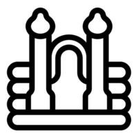 Inflatable bouncy castle with two towers and arch for playground fun vector