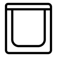 Black outline icon of a simple modern urinal for men public restroom vector