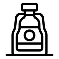 Soy sauce bottle standing on a table, ready to be used vector