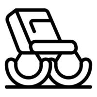 Rocking chair standing on floor with curved supports for rocking motion vector