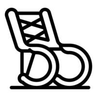 Rocking chair with woven backrest standing on floor vector