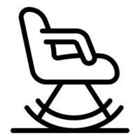 Rocking chair standing on floor with curved base and armrests for comfortable seating vector