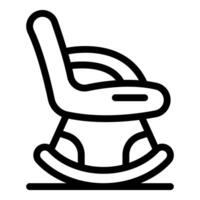 Rocking chair standing on floor, side view of comfortable furniture for relaxing vector