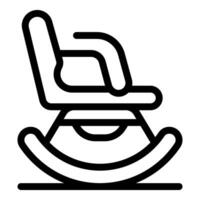Rocking chair standing on floor with backrest and armrests vector
