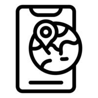 Global positioning system tracking location on smartphone screen vector