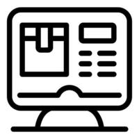 Computer showing parcel tracking information and delivery options vector