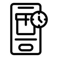 Online order tracking showing delivery time on mobile phone screen vector