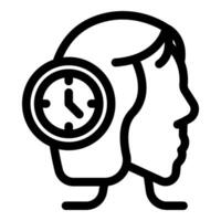 Human head with clock showing time management and planning vector