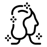 Human head generating creative ideas symbolized by sparkles around it vector