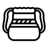 Chalk bag for climbing and bouldering with drawstring closure vector
