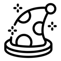 Sparkling magic hat resting on a podium, a symbol of enchantment and wonder vector