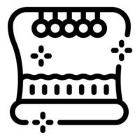 Newton's cradle balancing balls over wavy base physics experiment icon vector