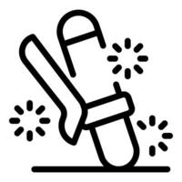 Snowboarder making a jump with spinning snowboard and sparks vector