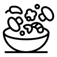 Ingredients falling into bowl, creating a delicious and healthy meal vector