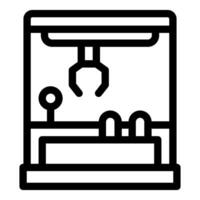 Claw crane arcade game grabbing a prize with joystick and buttons vector