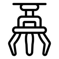 Robotic arm gripping tool picking up object icon vector