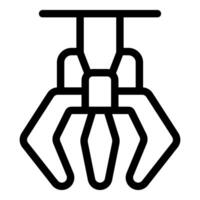 Robotic claw gripping and handling objects in industrial automation vector