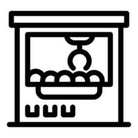 Claw crane picking up toy from vending machine game vector