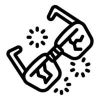 Broken glasses with cracks and sparkles celebrating special event vector