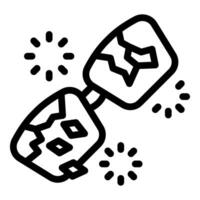 Broken glasses falling apart with stars around representing vision loss vector