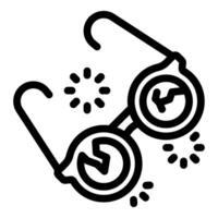 Broken glasses with cracks and sparkles symbolizing vision loss vector