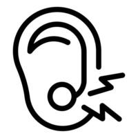 Ear ache causing pain represented by lightning icon vector