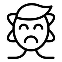 Sad sun character showing disappointment with closed eyes and frowning mouth vector