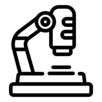 Robotic arm performing industrial automation in a modern factory vector