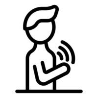 Young man making a contactless payment using mobile phone nfc technology vector
