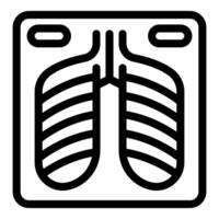 Chest x ray scan showing healthy lungs and respiratory system vector