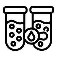 Urine test showing presence of blood and comparing samples in medical laboratory analysis vector