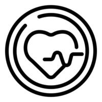 Heartbeat line showing heart rate inside circle icon vector