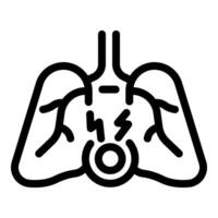 Lungs suffering from electrical shock causing pain and breathing problems vector