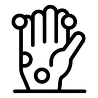 Hand showing monkeypox symptoms, skin with rash and blisters vector