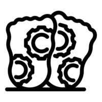Copyright system protecting creative works with gears and shield symbol vector
