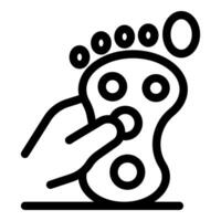 Hand performing acupressure massage on foot, stimulating specific points for relaxation and healing vector