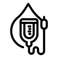 Intravenous therapy with saline solution inside a drop of water vector