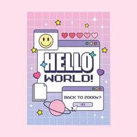 Hello World Gradient Y2K element vector