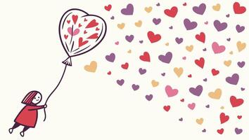 A colorful setting with scattered heart confetti in shades of red, pink, purple, and gold, forming a light border around a clear middle for text. vector