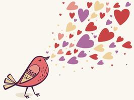 A cheerful scene with colorful heart confetti in shades of red, pink, purple, and gold, arranged sparsely to create space for a Valentine's greeting in the center. vector