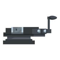 Milling machine vice holding metal part for precise machining vector