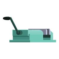 Green table vise with rotating handle for clamping objects vector