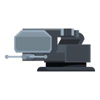 Bench vise gripping tool holding metal object securely in workshop vector