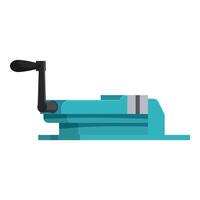 Bench vise gripping tool holding material securely in place for working vector