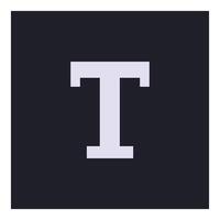 White letter t on dark background representing typography and text vector