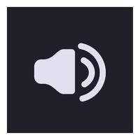 Sound icon emitting audio waves on dark background vector