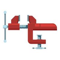 Red bench vise gripping tool holding device vector