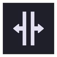 Two opposite arrows pointing outwards from vertical lines vector