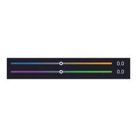 Color sliders showing zero values on dark background vector