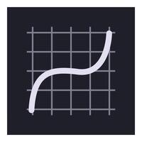 Growing cubic function showing progress on cartesian plane graph vector
